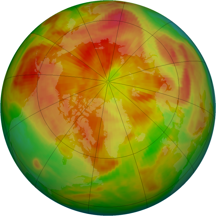 Arctic ozone map for 22 April 1987